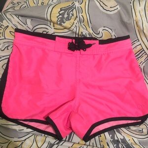 OP Kids Swim Trunks in Neon Pink and Black